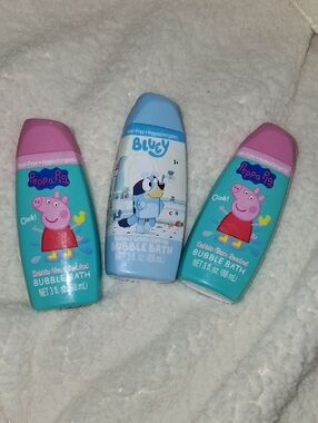 NWT! Peppa Pig and Bluey Kids Bubble Bath Trio
